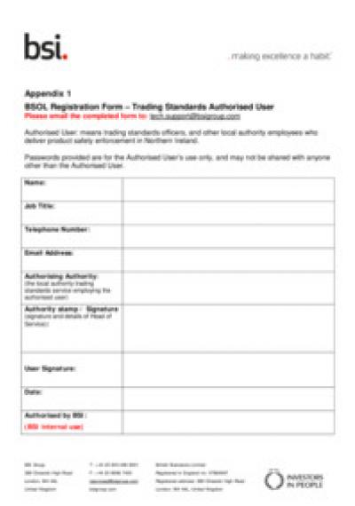 BSOL registration form