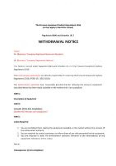 Pressure Equipment (Safety) Regulations 2016 reg.68: NI withdrawal notice