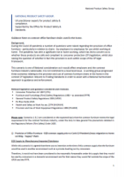 Guidance note on contract office chairs: NPSG Guidance note on contract office chairs: NPSG