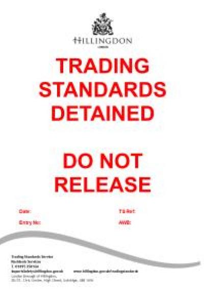 Detained notice LHR: Hillingdon TS